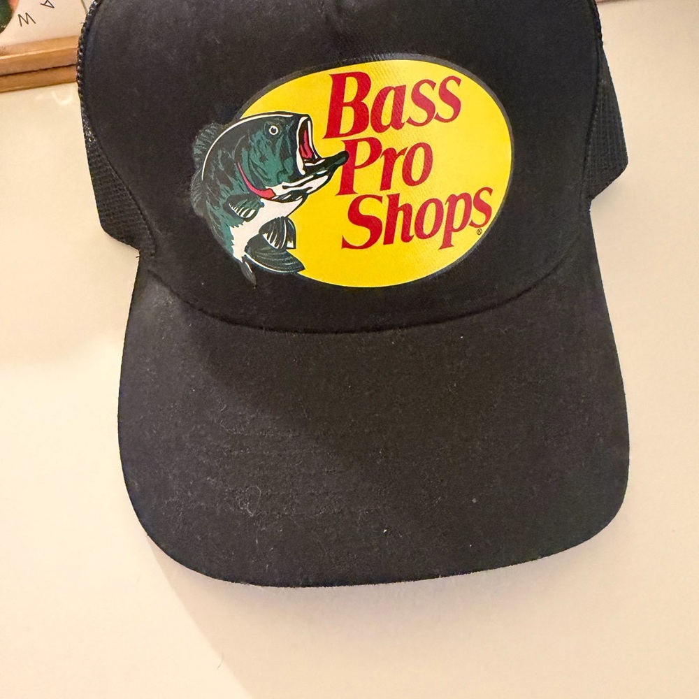 Bass Pro Shops Black Mesh Back Trucker Hat